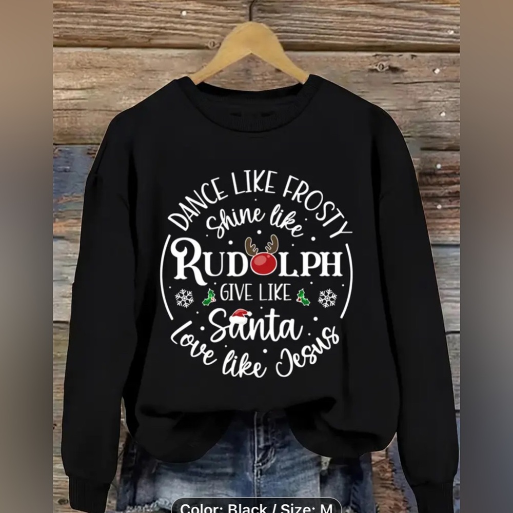 Christmas Sweatshirt with Festive Print